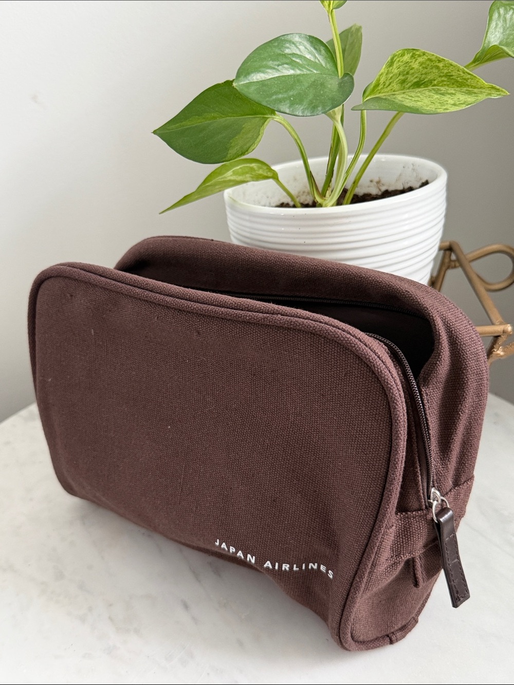Men’s Toiletry Bag - Brown Canvas Dopp Kit